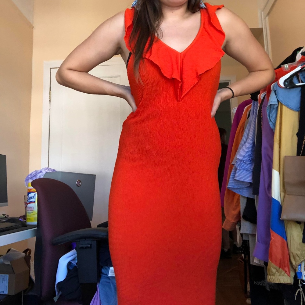 Orange Zara Maxi Dress, Tags on, NEVER WORN